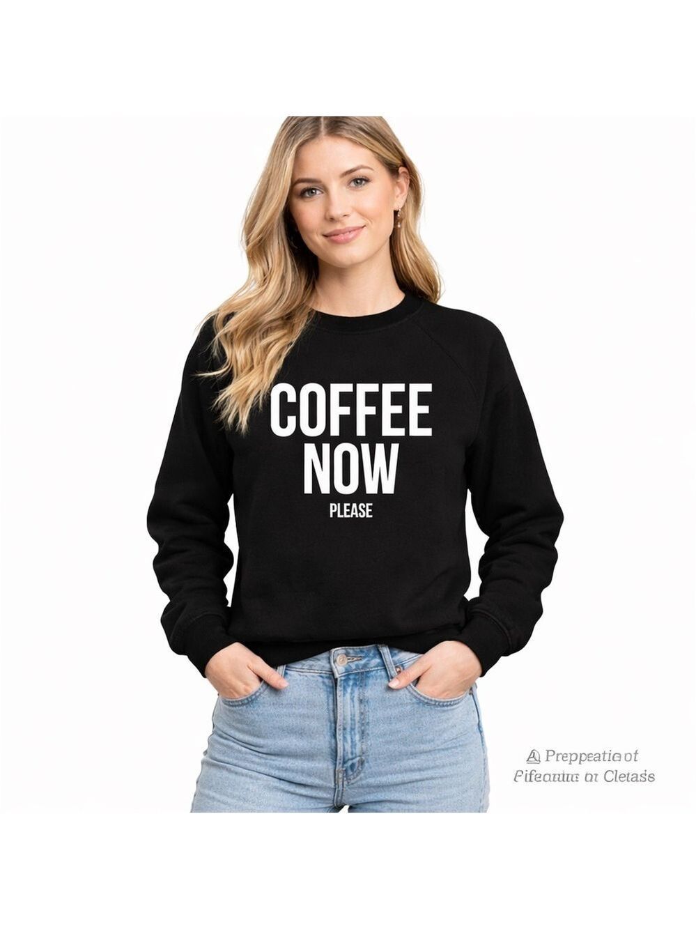 Brunette The Label XS/S Black “Coffee Now Please” Graphic Sweatshirt